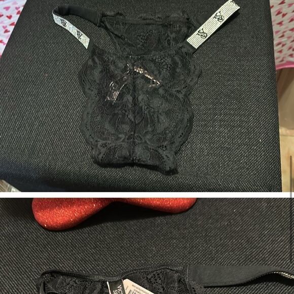 Victoria Secret Bundle one red thong and one black Brazilian panty - Picture 4 of 8